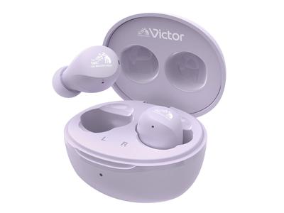 JVC Kenwood Victor Kabellose Ohrhörer, Bluetooth, insgesamt 23 Stunden Wiedergabe, mit Mikrofon, klein, leicht, wasserdicht, lila, HA-A6T-V Ver.5.4 HA-A6T