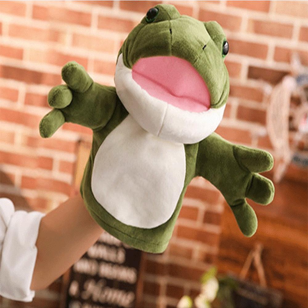 1 Stück Frosch Krokodil Hai Dinosaurier Plüsch Handpuppen Lebensechte Triceratop Tyrannosaurus Rex Handpuppen für Kinder Erwachsene Muppets
