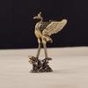 Brass Crane Figurines Miniatures Desktop Ornaments Living Room Decorations Crafts Accessories Small Animal Statue Decor
