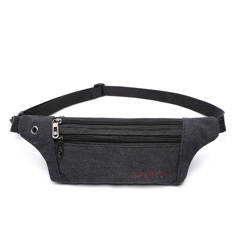 

Unisex Sports Waist Pack 2025: Compact Canvas Phone Bag for Running and Fitness. One Size чорний