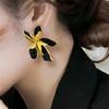 Vintage Black Series Stud Earrings 925 Silver Needle Minimalist High-End Personality Accessories for Women