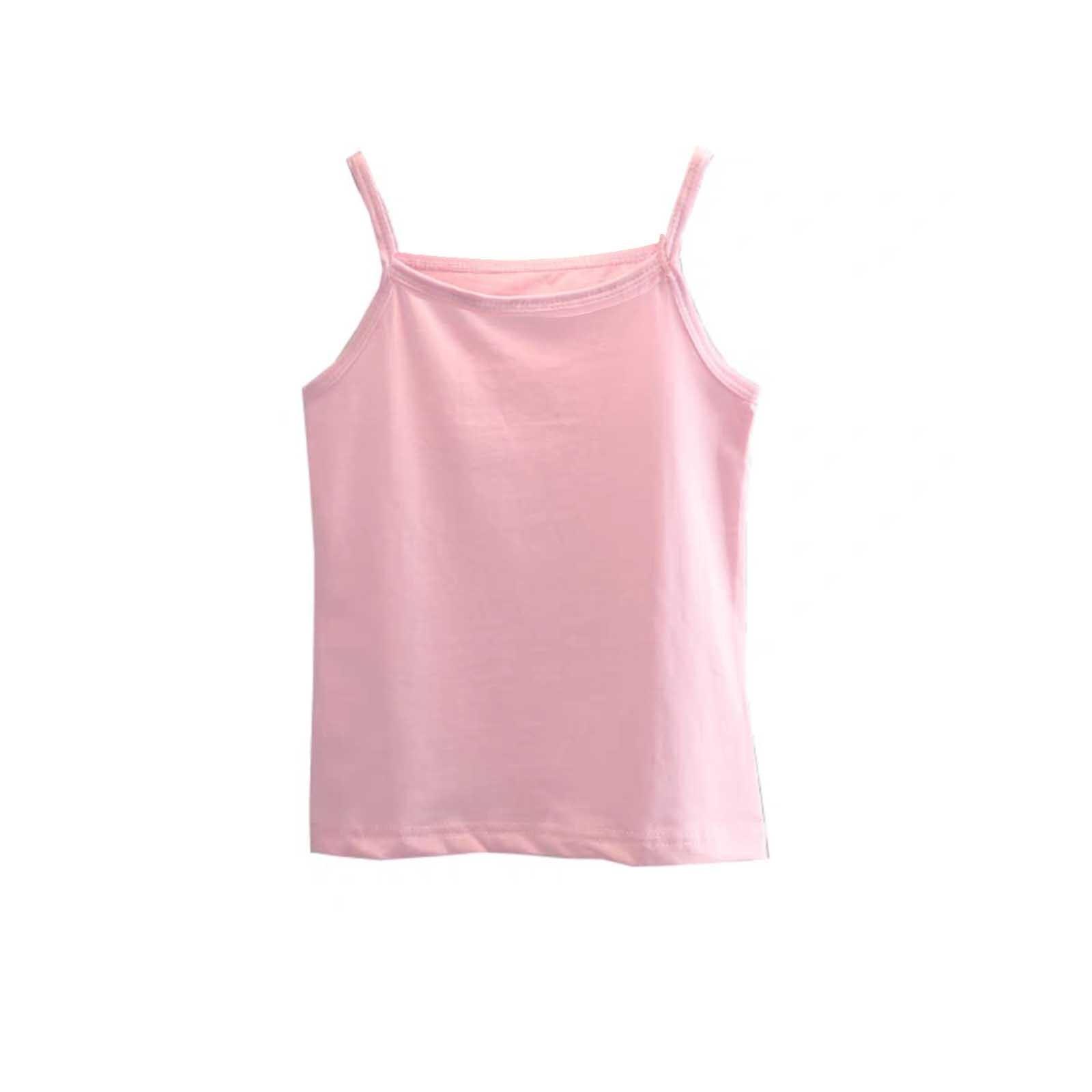 

Детские однотонные топы, повседневные майки, нижнее белье 110 розовый