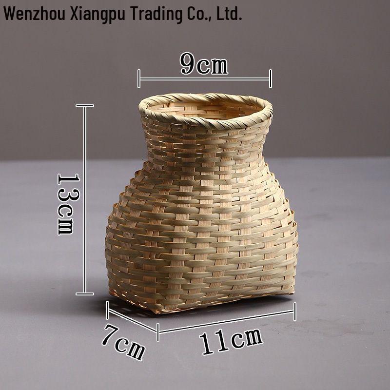 

Плетеная из бамбука сумка-рюкзак в виде рыбы, горшок для цветов, корзина для сбора чая и аксессуар для ханьфу