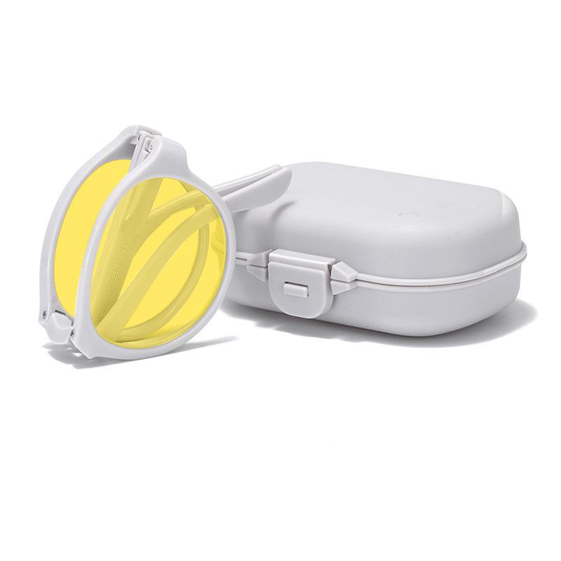 Portable Night Vision Anti-Blue Light Glasses for Men and Women - Folding Spring Leg Design, Ideal for Mobile, Computer, and Gaming Use.