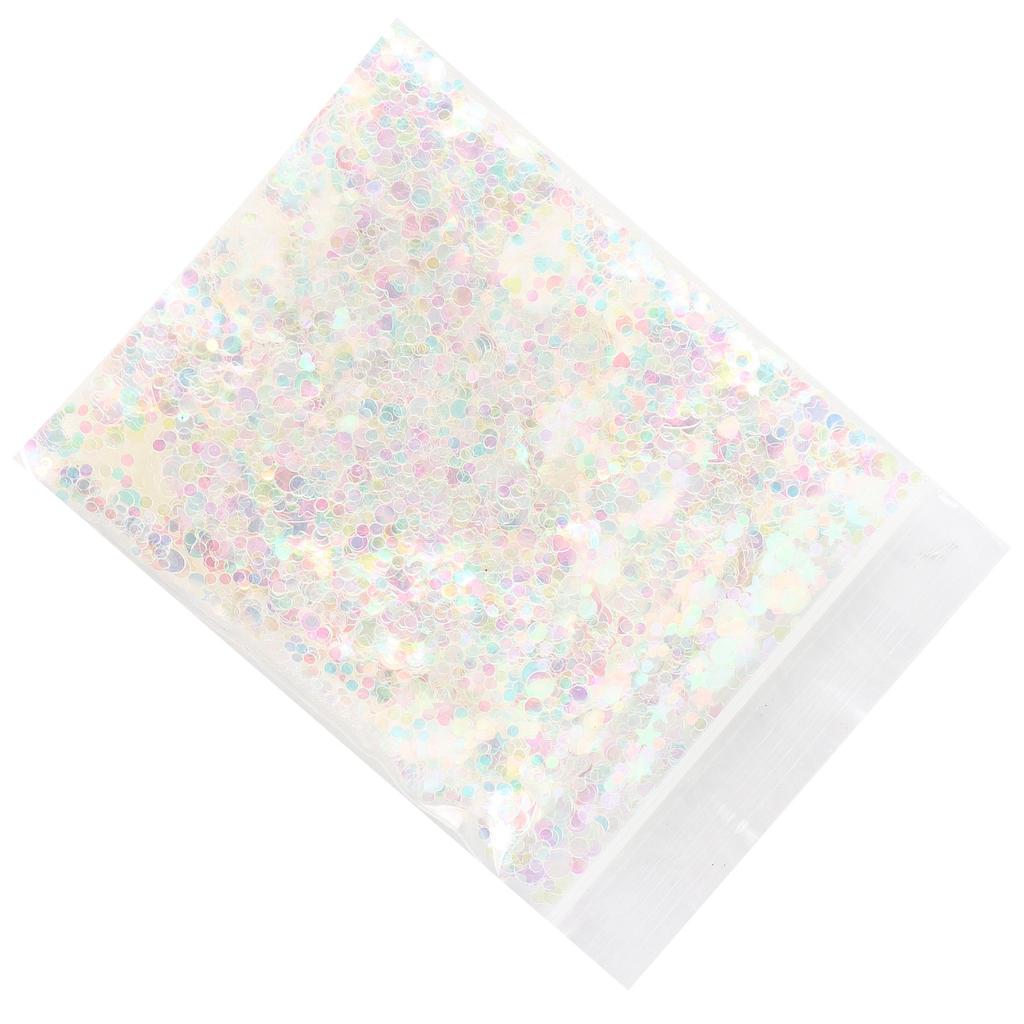 Glitter Confetti 10g LKYS‑022 White PET Color Round Hollow Sky Makeup Crafts Epoxy Gifts
