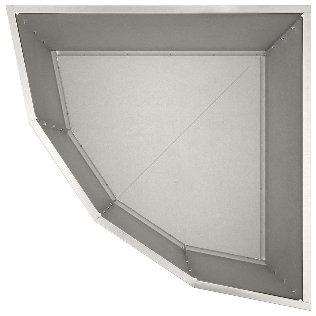 Corner Planter Silver 60 X 60 X 50 Cm Stainless Steel