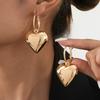 Europe and The United States Fashion Simple Design Love Heart Pendant Earrings Women's Daily Versatile Holiday Jewelry Gifts