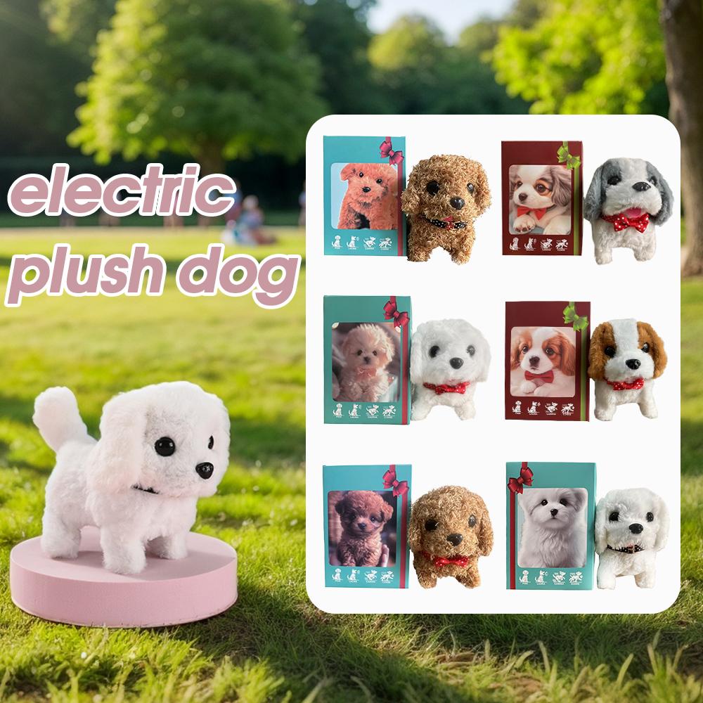 Realistic Plush Simulation Smart Dog Called Walking Plush Toy Can Walking And Call Electric Plush Robot Pet Dog Toddler