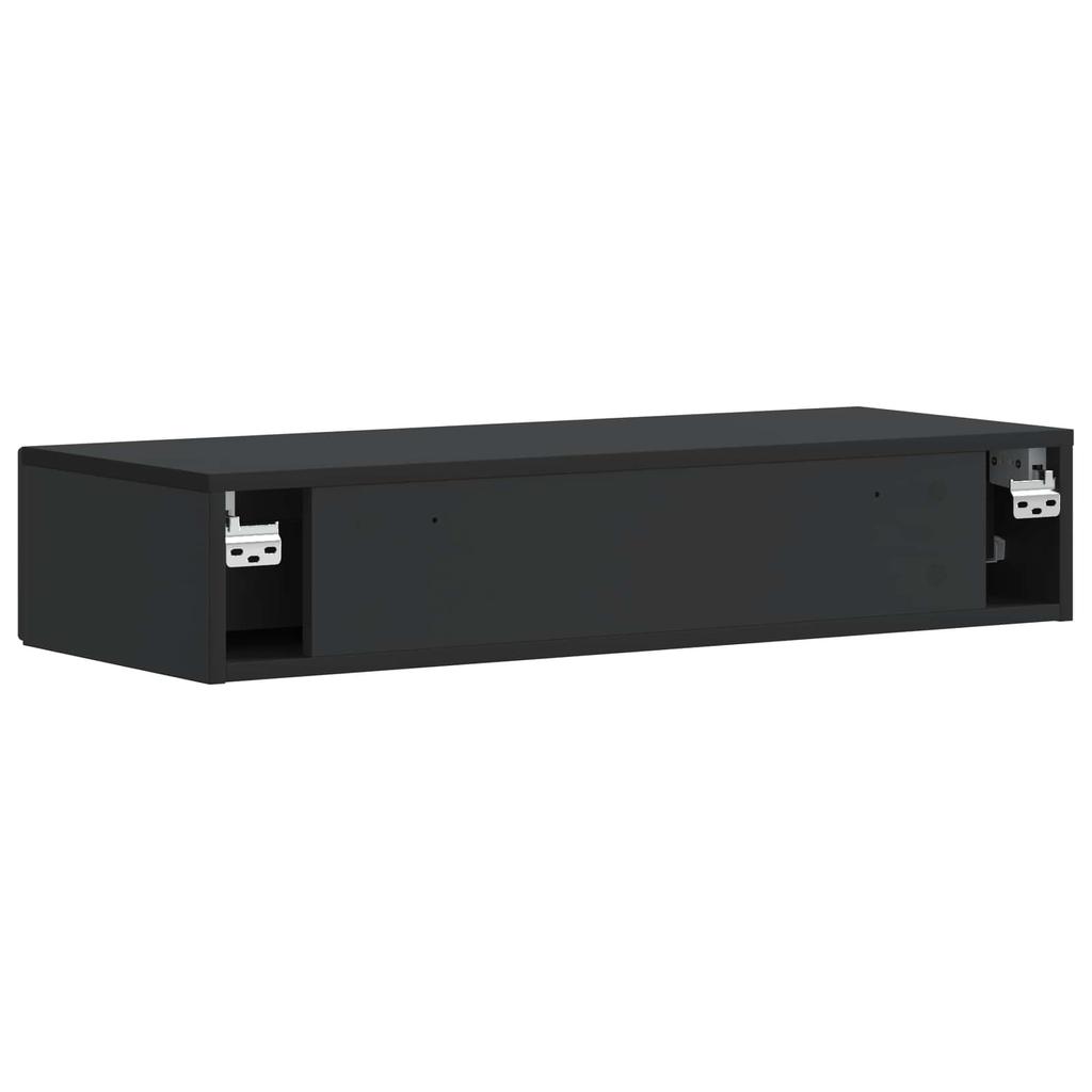 Wall Mounted Side Table Black 87.5 X 34.5 X 17 Cm
