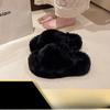Fashion 2025 Autumn/Winter Candy Color Plush Slippers, Women's Plush Thick Sole Plus Size Cotton Slippers
