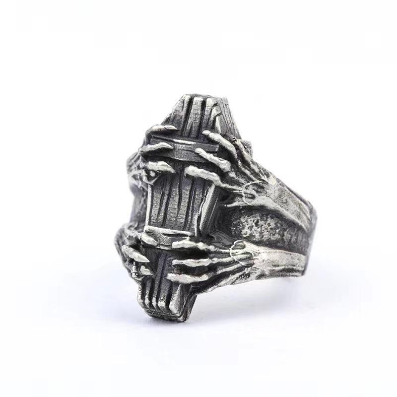New Coffin Ghost Claw Vampire Ring Punk Style Retro Single Open Ring