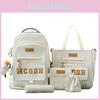 Girl School Backpack Five Piece Set With Letter Splicing Design For Teenagers