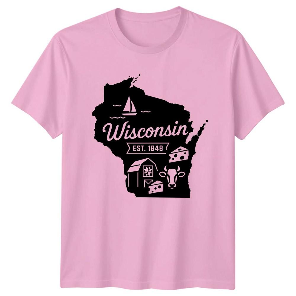 Wisconsin Est 1848 State Landmark Unisexs Unisexs Graphic Tee