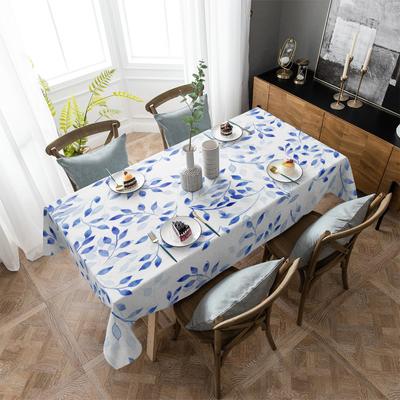 Blue Abstract Leaf Texture Tablecloth Holiday Decor Waterproof Rectangular Tablecloths Wedding Decor Table Cover