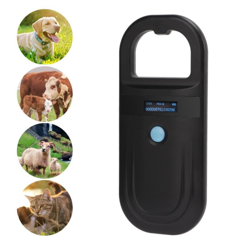 Black Pet Microchip Scanner 134.2Khz Animal Handheld Reader Pet Tag Scanner For Cats Dogs