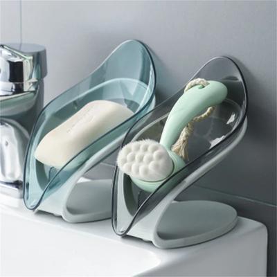 Saugnapf Seifenschale Box Für Badezimmer Dusche Seifenhalter mit Ablauf Tragbare Blattform Toiletten Wäscheseifenablage Tablett Für Waschbecken