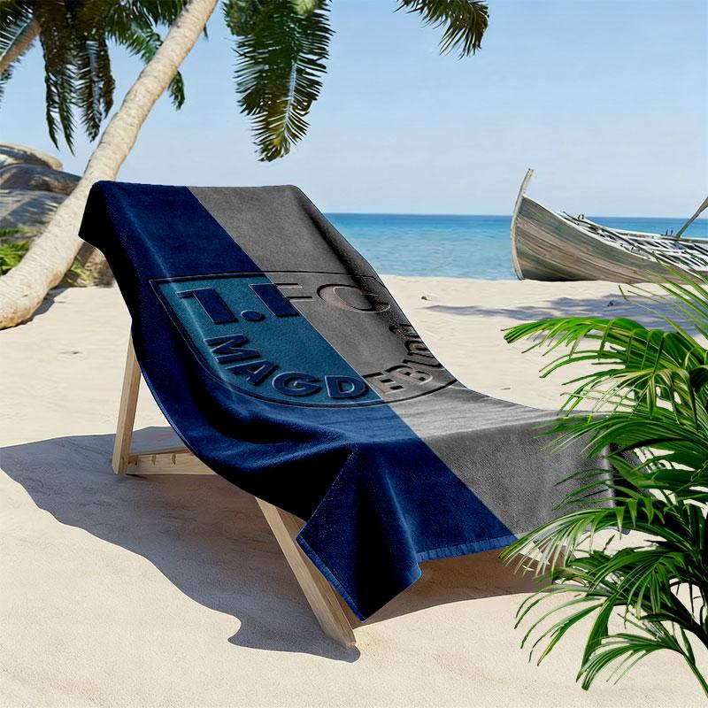 1. FC Magdeburg Print Beach Towel, Large Soft Quick Dry Towel for Beach Camping Swimming