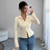 Casual Simple Striped Long-sleeved Button Tops and Shirts for Women 2025 Autumn and Winter