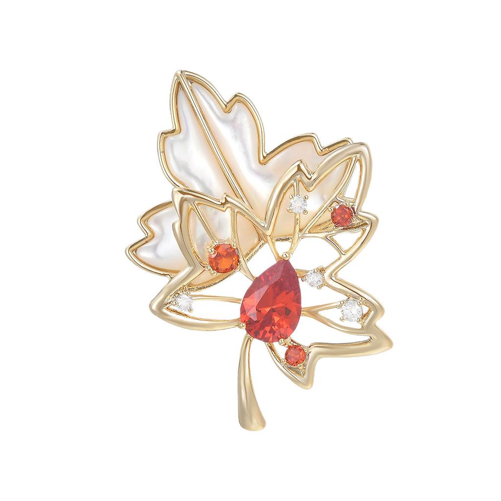 Canada Red Maple Leaf Small Brooch Women's Exquisite Premium Luxury Brooch Temperament Pin Suit High-end Accessories