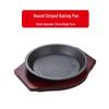 Commercial Cast Iron Round Griddle Pan for BBQ and Gas Grill - Rectangular Steak Plate