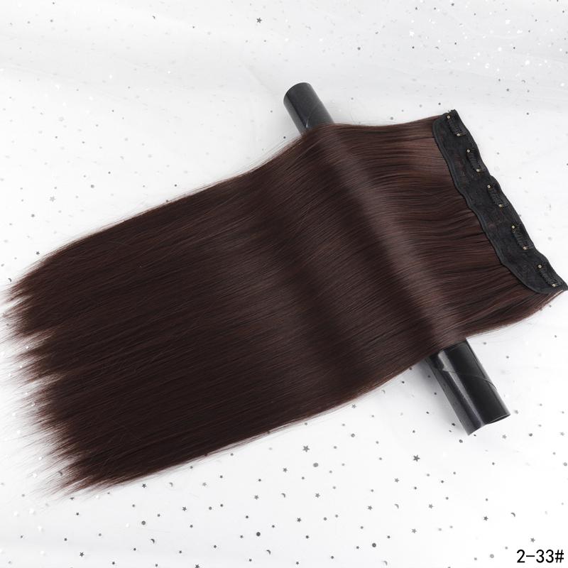 Clip de extensie de păr sintetic, lung și drept natural, în bucăți de păr pentru femei