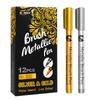 High-Gloss Metallic Gold & Silver Waterproof Paint Markers - Perfect for Signature & Greeting Card Art.