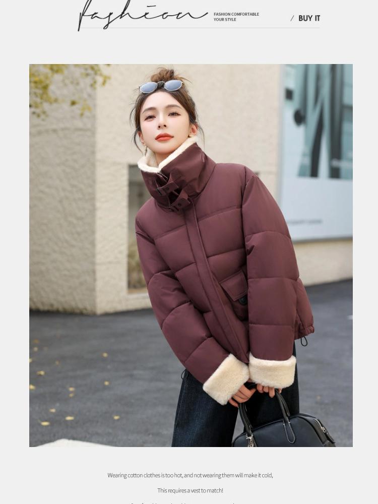 Women's Faux Wool Lapel  Down Cotton-padded Jacket