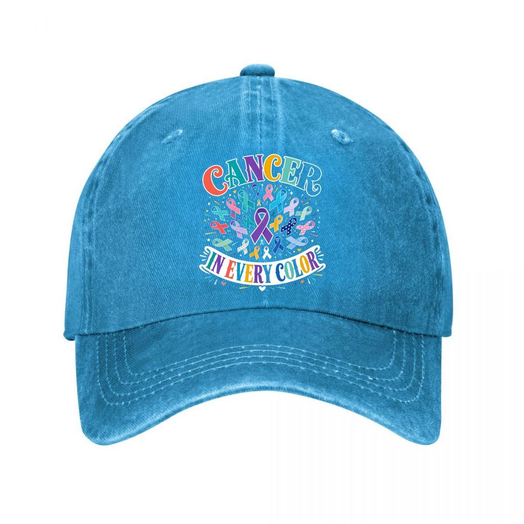 Colorful Cancer Awareness Ribbon Wor New Vintage Washed Cotton Baseball Cap Sun Hats