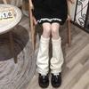1Pair Cute Lolita Warmer Flared Socks Autumn Winter Calf Gaiter Stylish Leg Warmers Cartoon Solid Color Long Tube Leg Warmer
