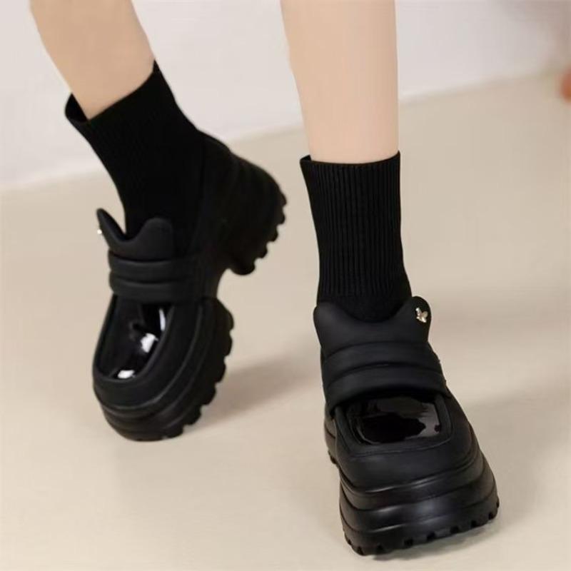 High-value Thick-soled Socks Boots Women's Autumn New Round Head High-heeled Elastic Boots Small Short Boots Fashion Single Boots