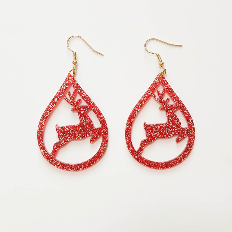 Akrylowe Zielone Potworne Jabłko Świąteczne Kolczyki Wiszące | DIY Styl Europejsko-Amerykański