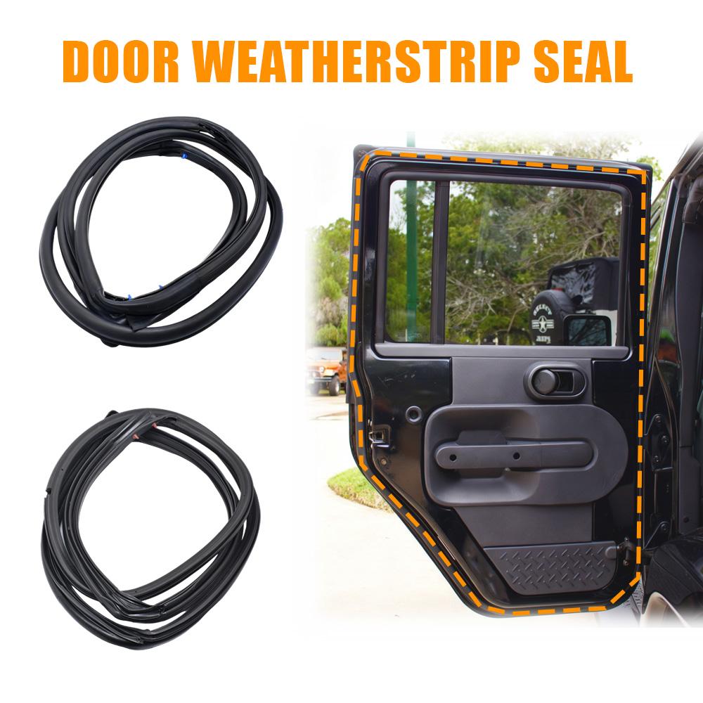 2Pcs Front Door Weatherstrip Seal Waterproof Windproof Rubber Strip 55395274AW for Jeep Wrangler JK 2007-2018 Car Accessories