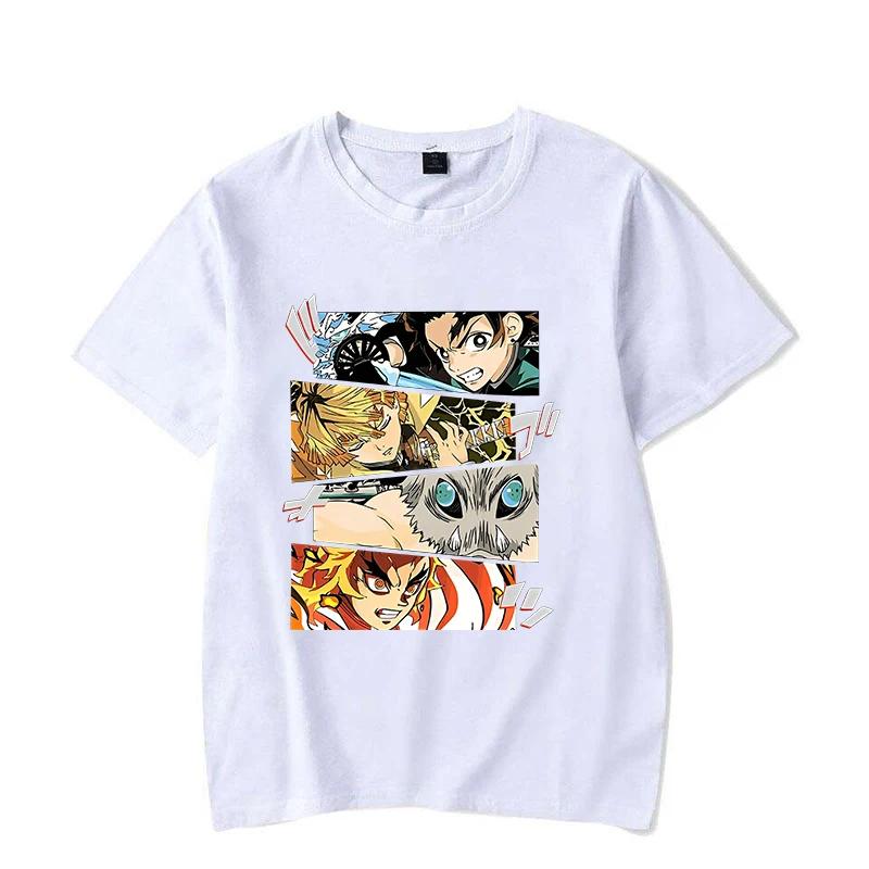 Hot Anime Demon Slayer Series Printed T-Shirt Women Ladies Harajuku Casual Fashion Round Neck Short Sleeve Top