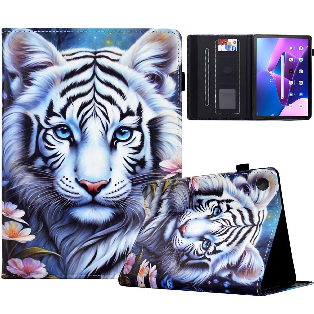 For Lenovo Tab M10 (Gen 3) Case Pattern Printing Card Holder Leather Tablet Stand Cover
