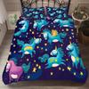 Microfiber Fabric Bedclothes Kids Beds Cartoon Rainbow Unicorn Bedding Set Home Bed Set Cute Unicorn Duvet Cover With Pillowcase