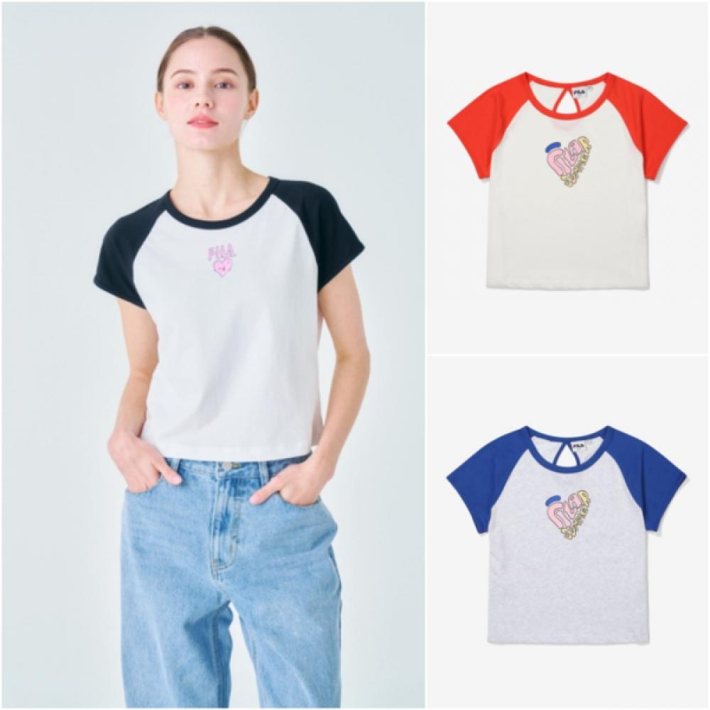 Fila Women S arTiST Two Tone Sleeve T ShirT