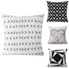 Versatile Black And White Geometric Cushion Cover For Effortless Home Styling