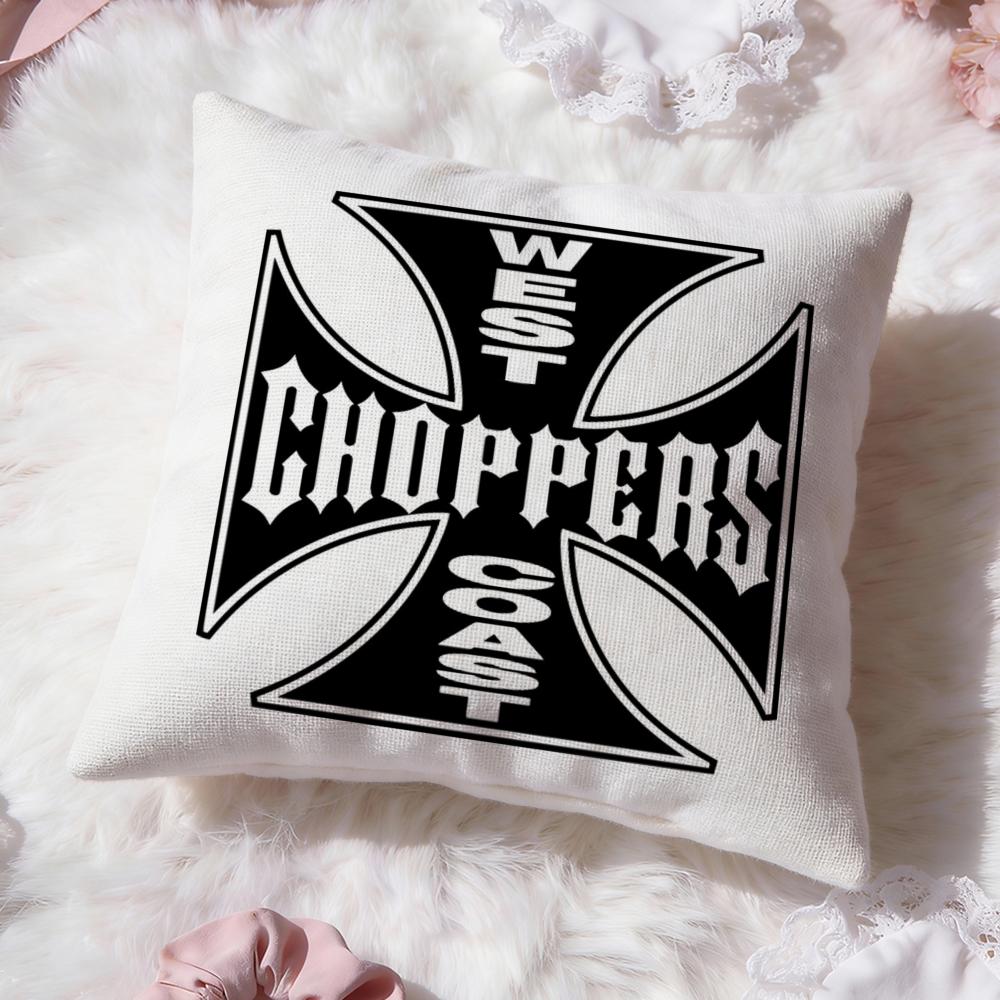 W-West Coast C-Choppers Cushion Cover Premium Comfort Reversible Pillow Cove -Two in One Design for Any Room & Car Interior