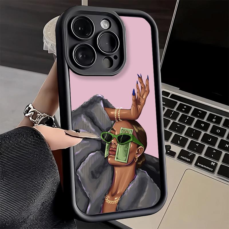 Phone Case for iPhone 17 Air 16E 15 16 Pro Max Girl Boss Lady Pink Cover 14 Plus 13 12 Mini Soft Shell Silicone Fundas
