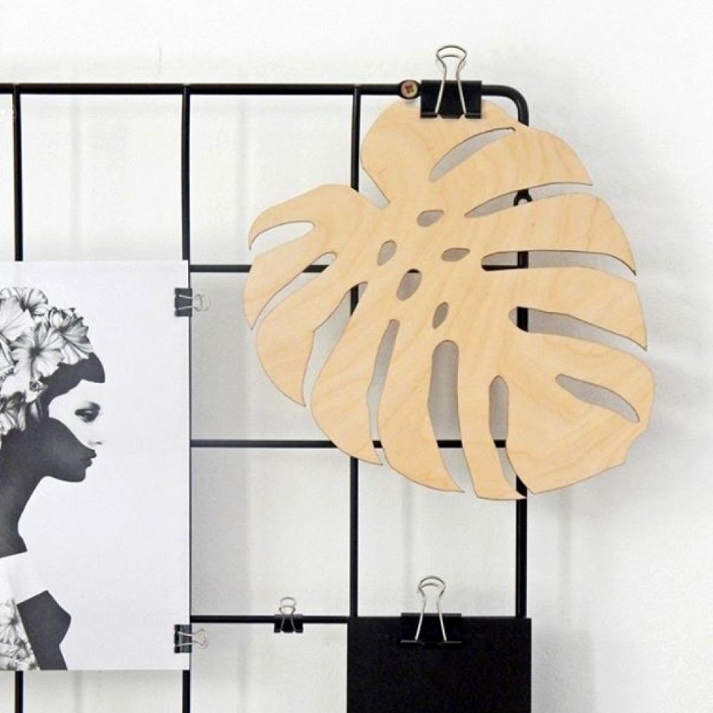 1 pcs Nordic Wooden Monstera Leaf Wall Ornament Kids Room Bedroom Home Decoration For Home Office Cafe Desktop Decoration