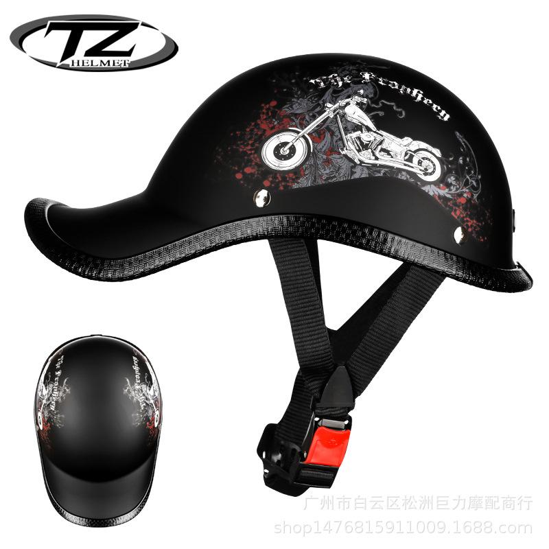 Electric Helmet Baseball Cap Universal Half Helmet Personality Four Seasons Lightweight Breathable Helmet Retro Cock Helmet