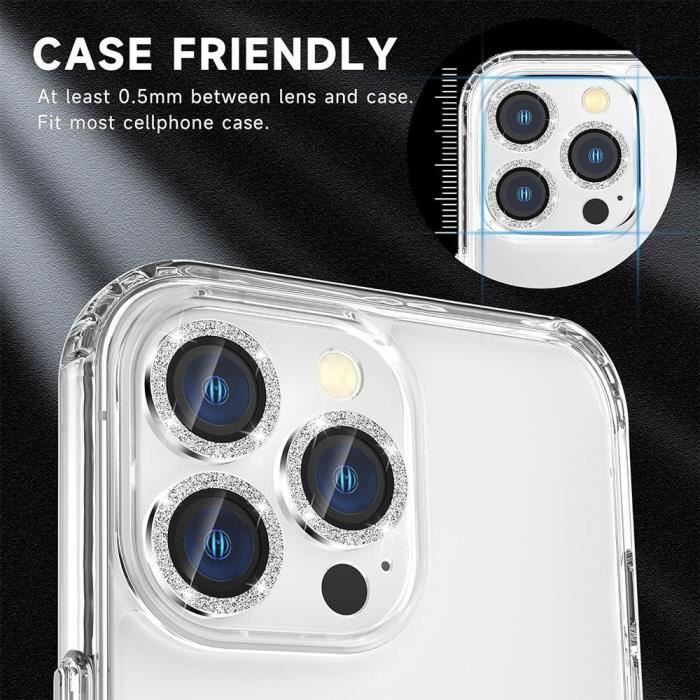 Film de Protection - pour iPhone 15 Pro - 15 Pro Max - Verre Trempé - Aluminium Argenté - Résistant aux Rayures