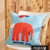 Elegant Cotton Linen Cartoon Animals Pillow Cases With Lion Cat Deer Print For Home Decor