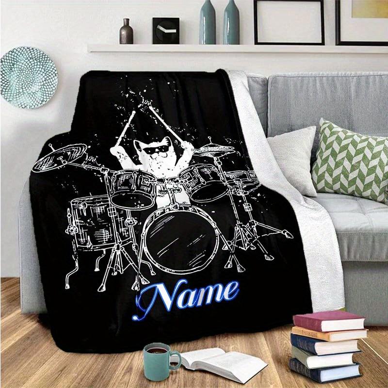 Drum Set Customize Your Name Blanket Warm Comfortable And Soft Blankets Are Suitable For Home Lunch Break Blanket Office Sofa Sofa Gift To Relatives