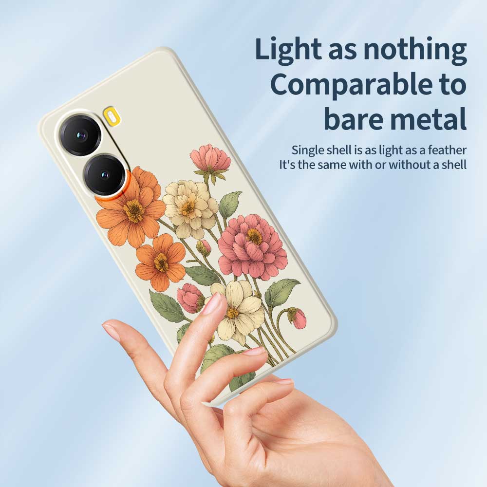 Für Xiaomi Redmi Turbo 4 5G/Poco X7 Pro 5G Hülle Schöner Blumendruck Gerade Kante TPU Handy-Rückseite