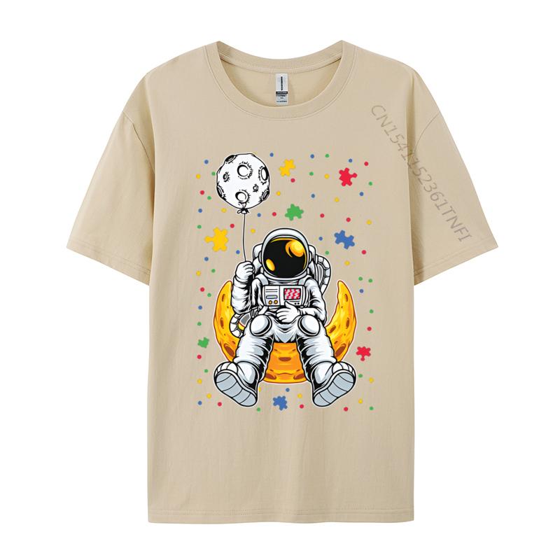 Astronaut Planet Balloon Puzzle Tshirts Fashion Casual Novelty Tee Graphic Adults Tshirts Tees Tops Harajuku