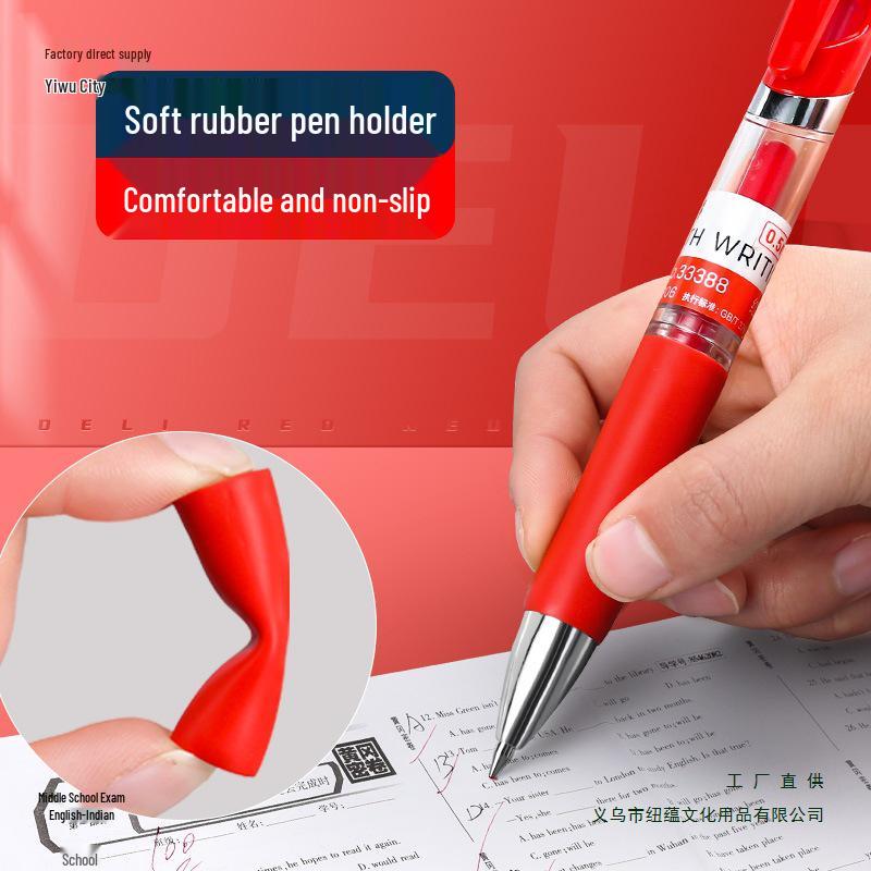 Student Special Red Gel Pen: Push-Type Correcting Pen for Homework & Signatures