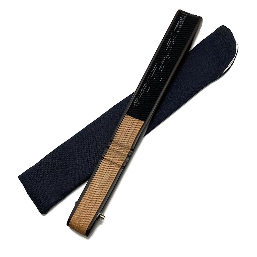 Folding Fabric Ink Painting Large Dragonfly and Bamboo Forest Japanese Large [Hanakanzashi] Men's Fan, Covered, Style, Size, Pattern, Black, Pattern,