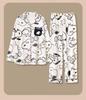 Snoopy Charlie Brown Pajamas Lounge Wear Top and Bottom Set Cotton Long Sleeve Open Front Loungewear Cute for Children Girls Adults Stylish Good