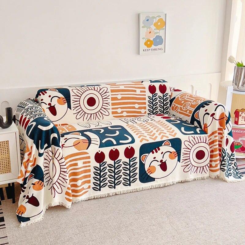 

1 шт., простой в уходе чехол для дивана, универсальный чехол для дивана с кисточкой, всесезонное полотенце для дивана, идеально подходит для декора дома и офиса 180x130cm